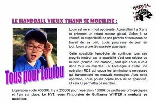 On compte sur vous ! Match de Charité Tous Pour Loulou